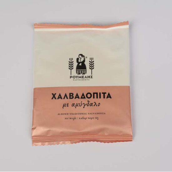 Χαλβαδόπιτα με αμύγδαλο